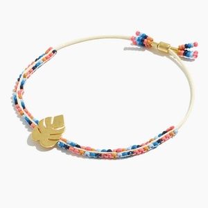 $25 or FREE Madewell Glass Bead Slider Gold Palm Leaf Bracelet